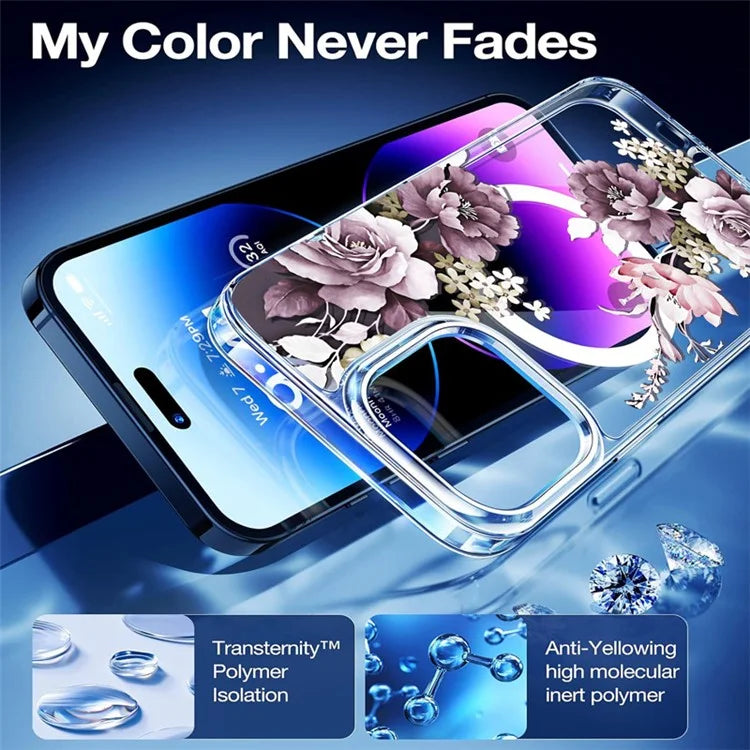 For iPhone 16 Pro Max Case TPU+PC Phone Cover Compatible with MagSafe