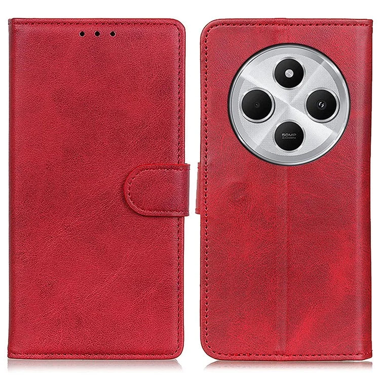 For Xiaomi Redmi 14C 4G Stand Wallet Case Cowhide Texture Leather Phone Cover