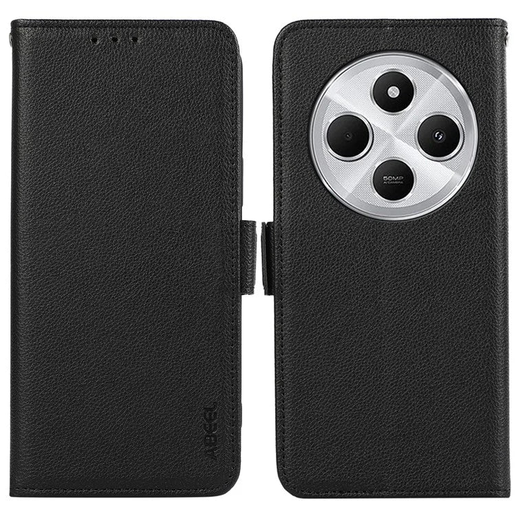 ABEEL For Xiaomi Redmi 14C 4G Case Litchi Texture Leather RFID Blocking Phone Cover