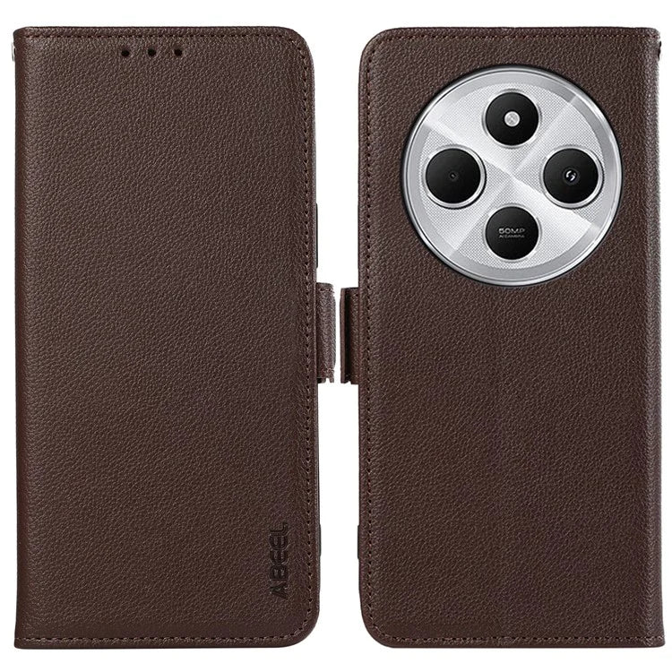 ABEEL For Xiaomi Redmi 14C 4G Case Litchi Texture Leather RFID Blocking Phone Cover