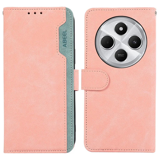 ABEEL For Xiaomi Redmi 14C 4G Case Color Splicing Leather Flip Phone Cover RFID Blocking