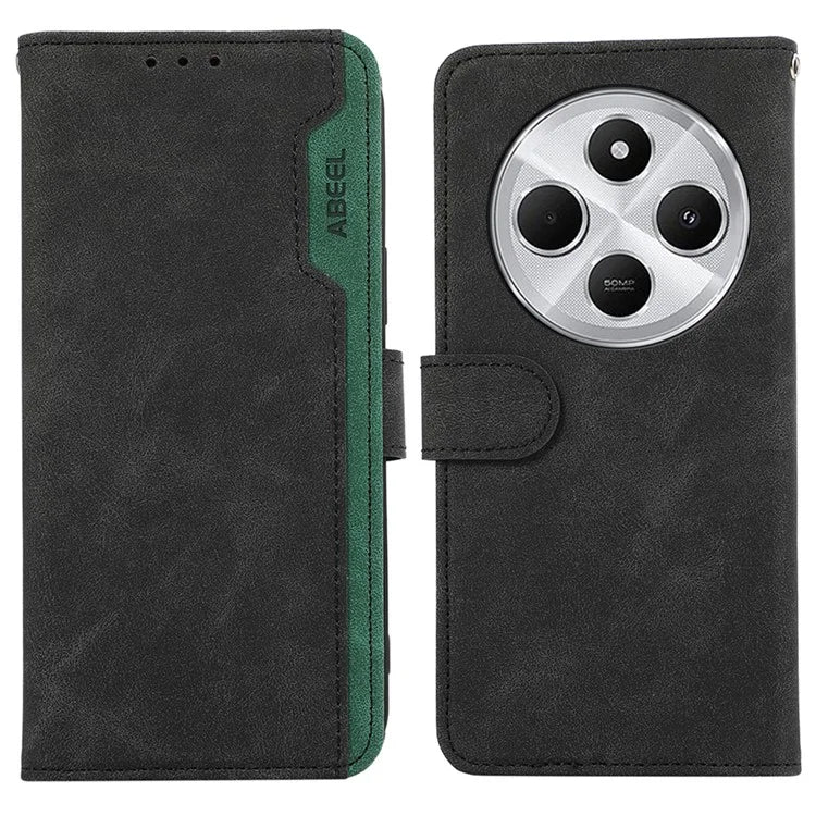 ABEEL For Xiaomi Redmi 14C 4G Case Color Splicing Leather Flip Phone Cover RFID Blocking