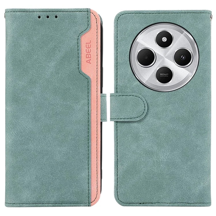 ABEEL For Xiaomi Redmi 14C 4G Case Color Splicing Leather Flip Phone Cover RFID Blocking