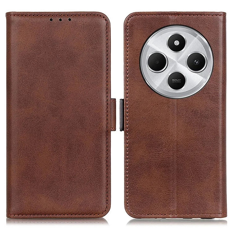 For Xiaomi Redmi 14C 4G Case Stand Cowhide Texture PU Leather Phone Cover