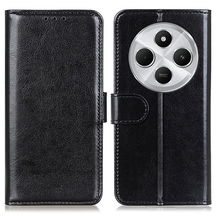 For Xiaomi Redmi 14C 4G Case Crazy Horse Texture PU Leather Phone Stand Cover