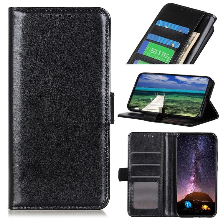 For Xiaomi Redmi 14C 4G Case Crazy Horse Texture PU Leather Phone Stand Cover