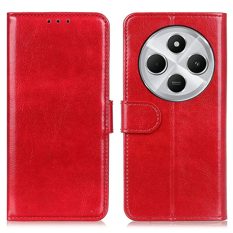 For Xiaomi Redmi 14C 4G Case Crazy Horse Texture PU Leather Phone Stand Cover