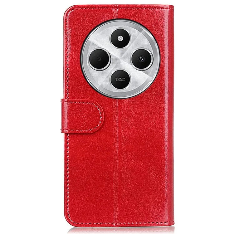 For Xiaomi Redmi 14C 4G Case Crazy Horse Texture PU Leather Phone Stand Cover