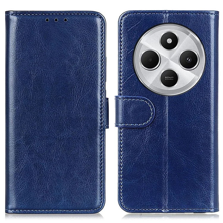 For Xiaomi Redmi 14C 4G Case Crazy Horse Texture PU Leather Phone Stand Cover