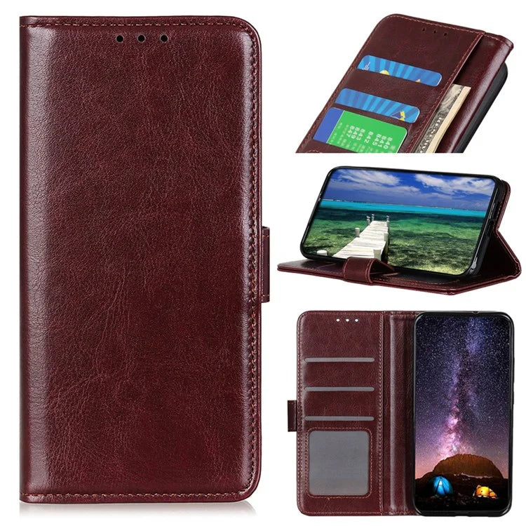 For Xiaomi Redmi 14C 4G Case Crazy Horse Texture PU Leather Phone Stand Cover