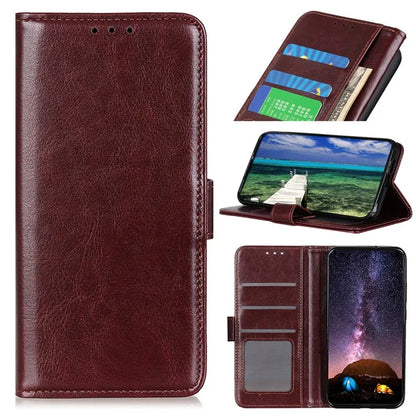 For Xiaomi Redmi 14C 4G Case Crazy Horse Texture PU Leather Phone Stand Cover
