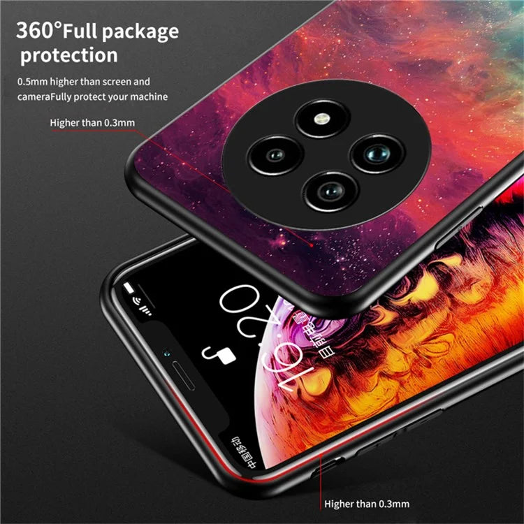 For Realme 13 Pro 5G Case Starry Sky Pattern Tempered Glass Phone Cover