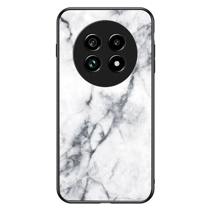 For Realme 13 Pro 5G Case Marble Pattern Tempered Glass+PC+TPU Protective Phone Cover