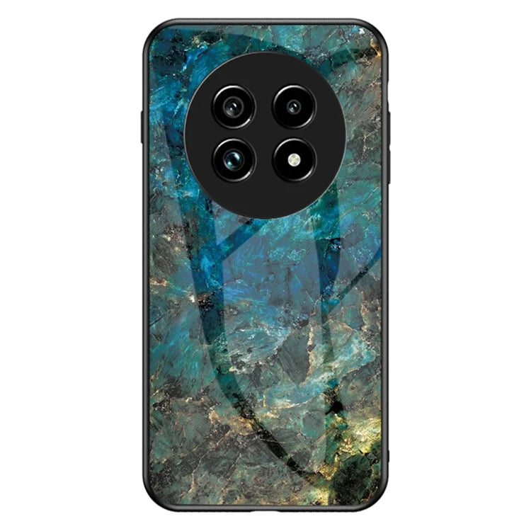 For Realme 13 Pro 5G Case Marble Pattern Tempered Glass+PC+TPU Protective Phone Cover