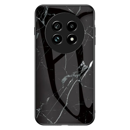 For Realme 13 Pro 5G Case Marble Pattern Tempered Glass+PC+TPU Protective Phone Cover