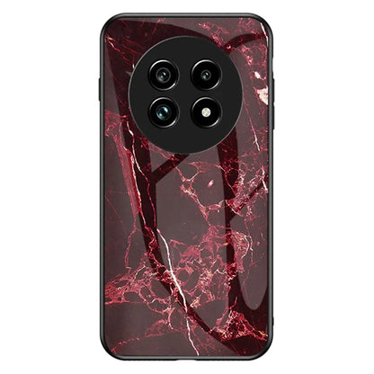 For Realme 13 Pro 5G Case Marble Pattern Tempered Glass+PC+TPU Protective Phone Cover