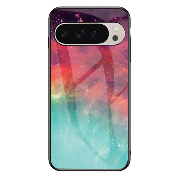 For Google Pixel 9 / Pixel 9 Pro Case Starry Sky Pattern Tempered Glass Phone Cover