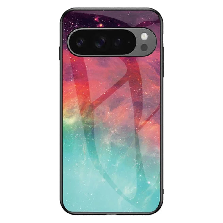 For Google Pixel 9 Pro XL Case Starry Sky Pattern Tempered Glass Phone Cover