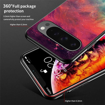 For Google Pixel 9 Pro XL Case Starry Sky Pattern Tempered Glass Phone Cover