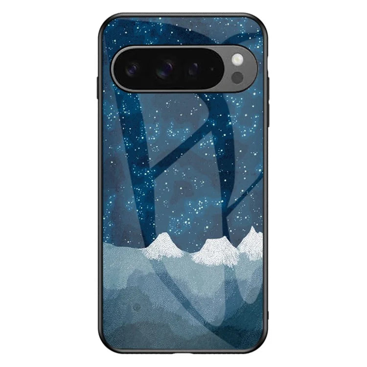 For Google Pixel 9 Pro XL Case Starry Sky Pattern Tempered Glass Phone Cover