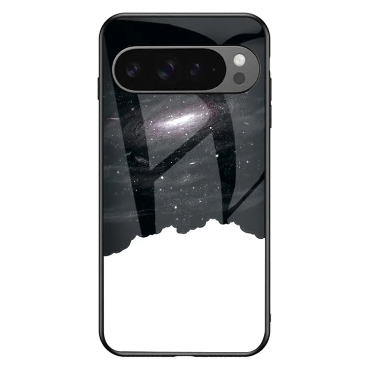 For Google Pixel 9 Pro XL Case Starry Sky Pattern Tempered Glass Phone Cover