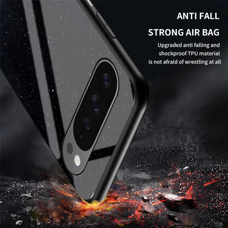 For Google Pixel 9 Pro XL Case Starry Sky Pattern Tempered Glass Phone Cover