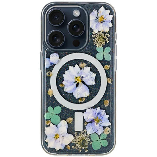 KZDOO Mag Flowers Series for iPhone 16 Pro Max Case Compatible with MagSafe Anti-Drop TPU+PC Phone Cover