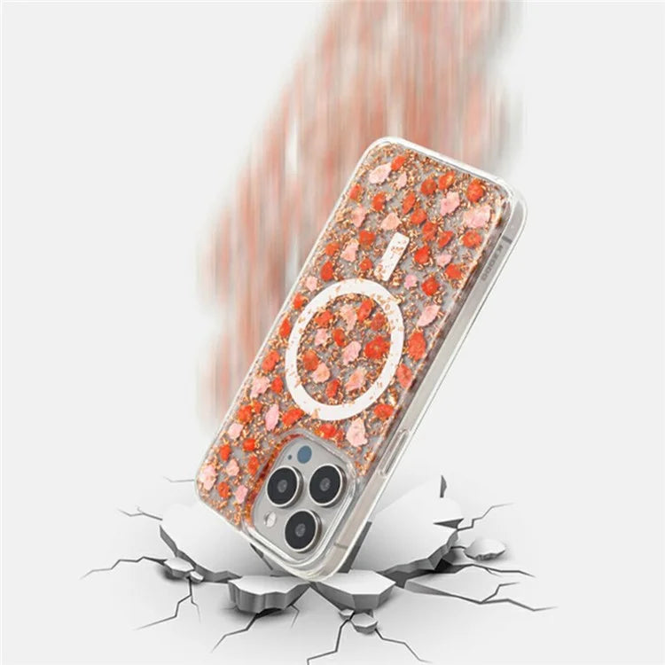 KZDOO Mag Flowers Series for iPhone 16 Pro Max Case Compatible with MagSafe Anti-Drop TPU+PC Phone Cover