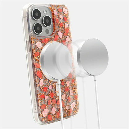 KZDOO Mag Flowers Series for iPhone 16 Pro Max Case Compatible with MagSafe Anti-Drop TPU+PC Phone Cover