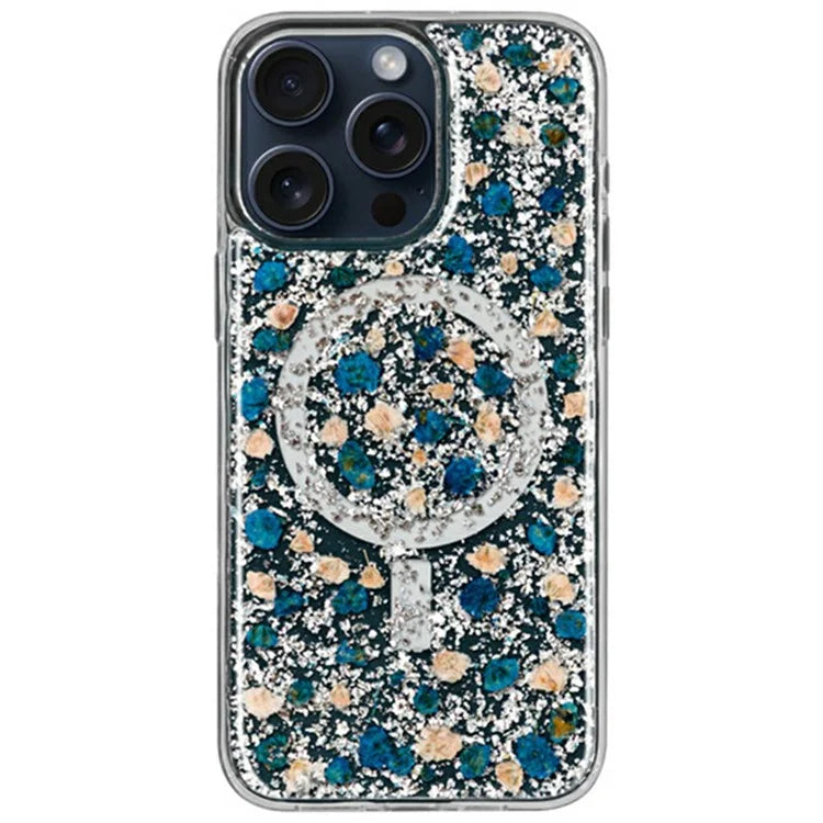 KZDOO Mag Flowers Series for iPhone 16 Pro Max Case Compatible with MagSafe Anti-Drop TPU+PC Phone Cover