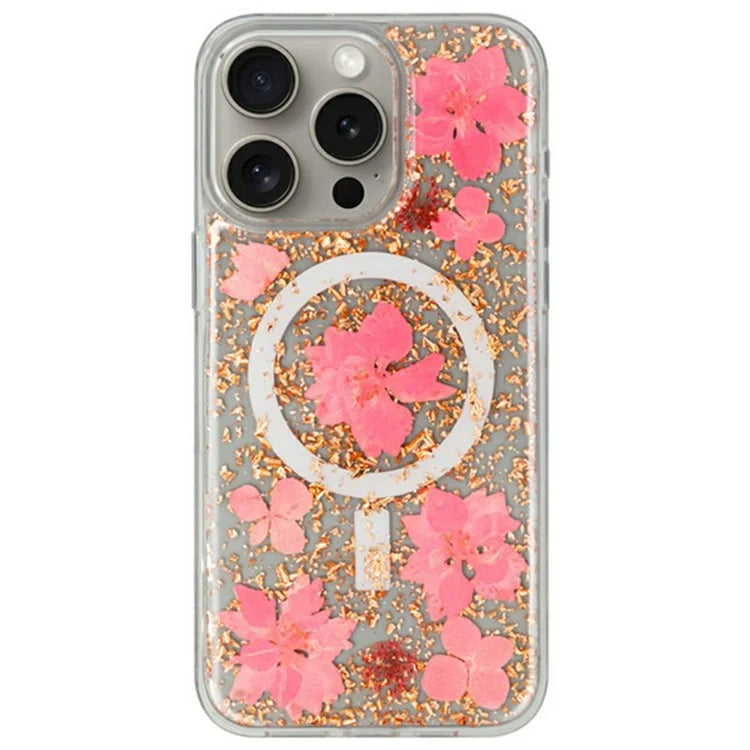 KZDOO Mag Flowers Series for iPhone 16 Pro Max Case Compatible with MagSafe Anti-Drop TPU+PC Phone Cover