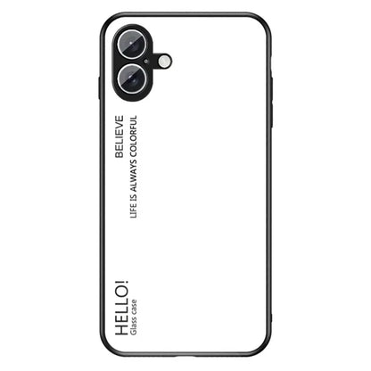 For iPhone 16 Plus Case Anti-Scratch Tempered Glass + PC+TPU Phone Cover