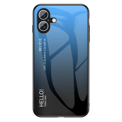 For iPhone 16 Plus Case Anti-Scratch Tempered Glass + PC+TPU Phone Cover