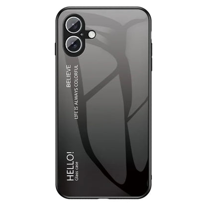 For iPhone 16 Plus Case Anti-Scratch Tempered Glass + PC+TPU Phone Cover