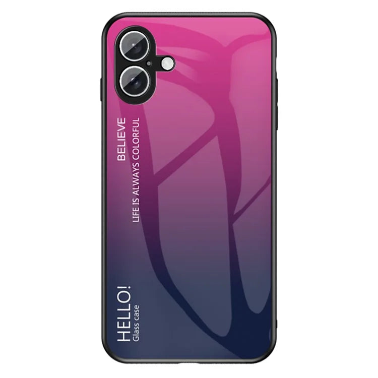 For iPhone 16 Plus Case Anti-Scratch Tempered Glass + PC+TPU Phone Cover