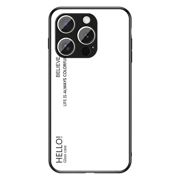 For iPhone 16 Pro Max Case Anti-Scratch Tempered Glass + PC+TPU Phone Cover