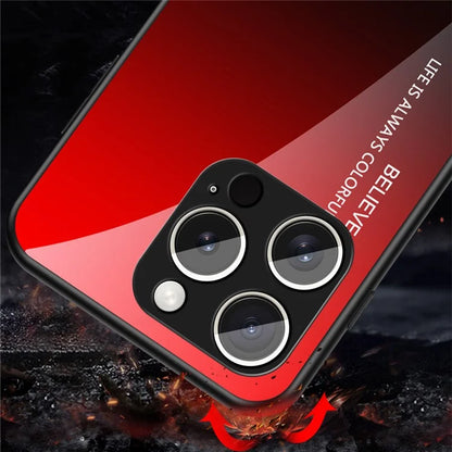 For iPhone 16 Pro Case Anti-Scratch Tempered Glass + PC+TPU Phone Cover