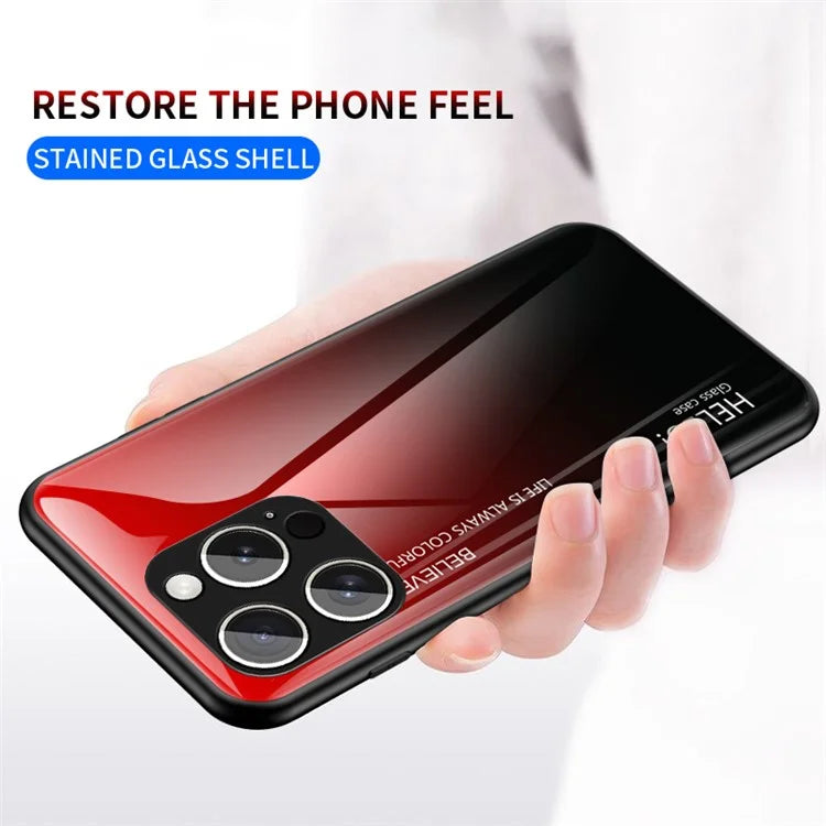For iPhone 16 Pro Case Anti-Scratch Tempered Glass + PC+TPU Phone Cover