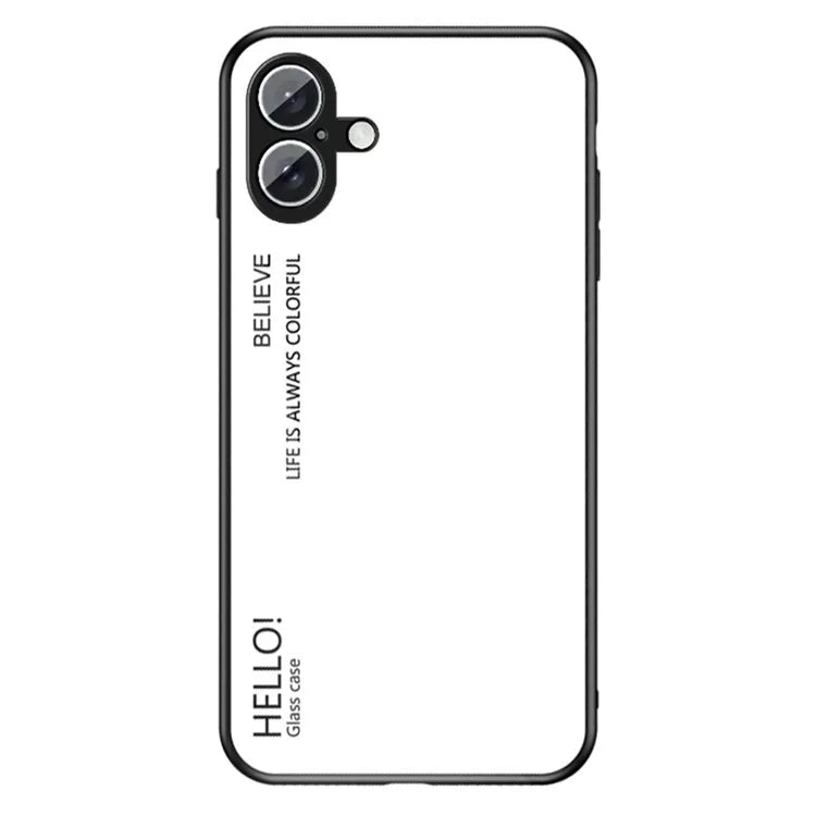 For iPhone 16 Case Anti-Scratch Tempered Glass + PC+TPU Phone Cover