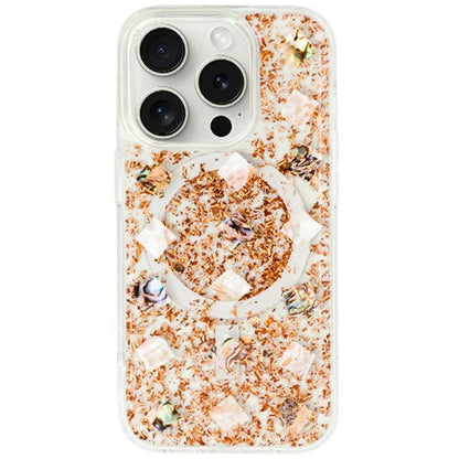 KZDOO Mag Flash Series for iPhone 16 Pro Max Case Compatible with MagSafe Seashell Shining TPU+PC Phone Cover