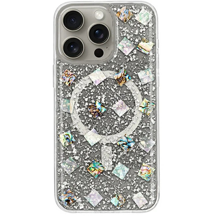 KZDOO Mag Flash Series for iPhone 16 Pro Max Case Compatible with MagSafe Seashell Shining TPU+PC Phone Cover