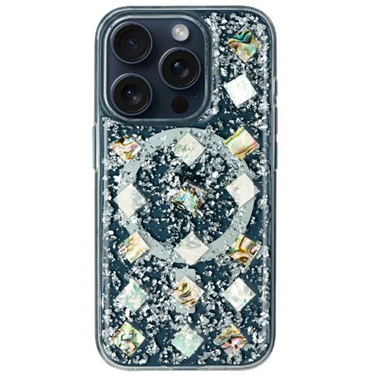 KZDOO Mag Flash Series for iPhone 16 Pro Max Case Compatible with MagSafe Seashell Shining TPU+PC Phone Cover
