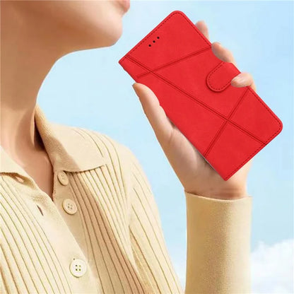For Xiaomi Redmi 14C 4G Wallet Case Line Imprinted Skin-Touch Anti-Drop Leather Flip Phone Cover