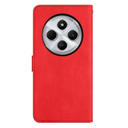For Xiaomi Redmi 14C 4G Wallet Case Line Imprinted Skin-Touch Anti-Drop Leather Flip Phone Cover