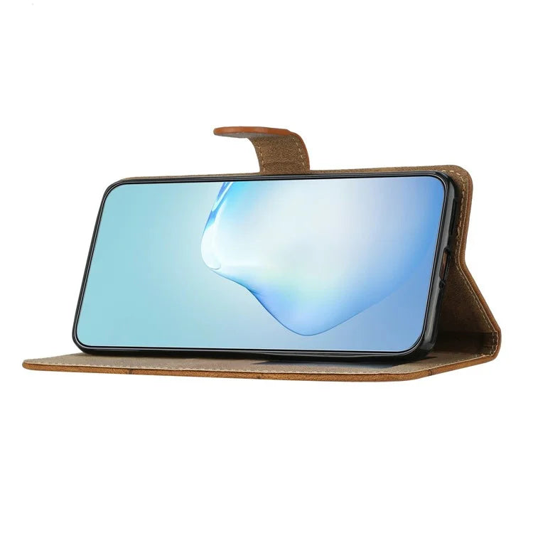 For Xiaomi Redmi 14C 4G Wallet Case Line Imprinted Skin-Touch Anti-Drop Leather Flip Phone Cover