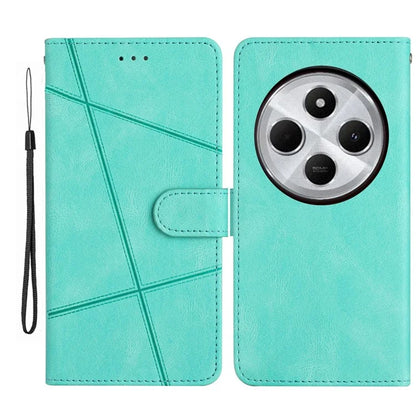 For Xiaomi Redmi 14C 4G Wallet Case Line Imprinted Skin-Touch Anti-Drop Leather Flip Phone Cover