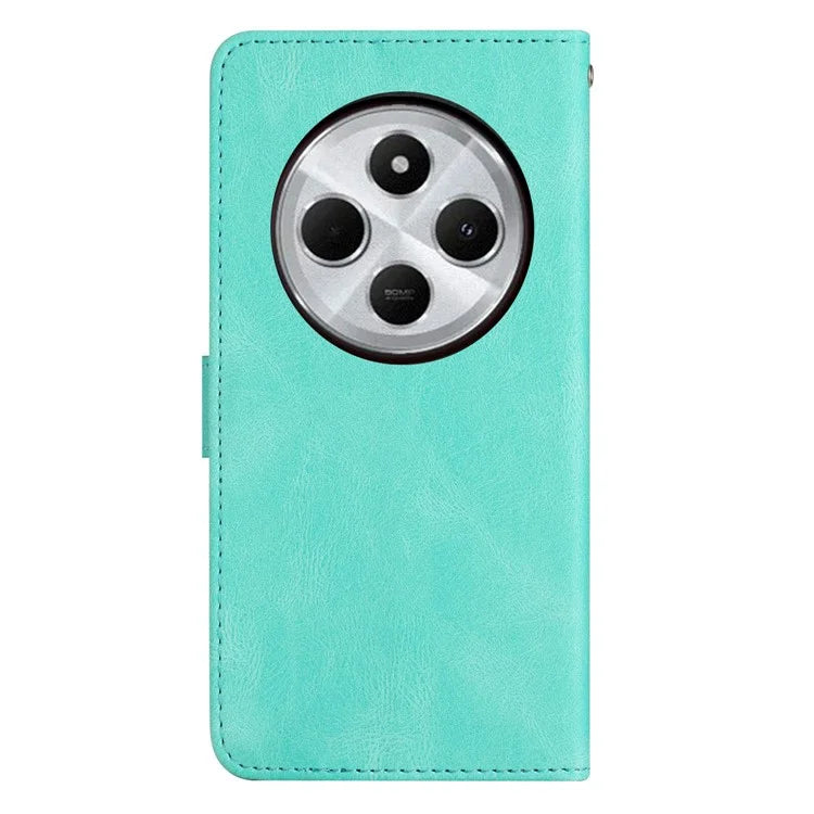 For Xiaomi Redmi 14C 4G Wallet Case Line Imprinted Skin-Touch Anti-Drop Leather Flip Phone Cover