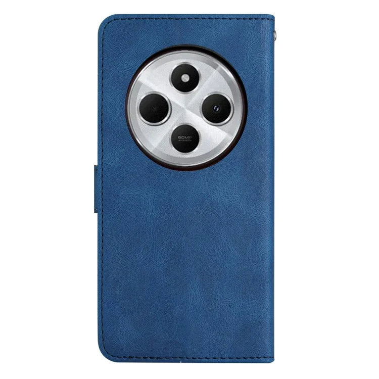 For Xiaomi Redmi 14C 4G Wallet Case Line Imprinted Skin-Touch Anti-Drop Leather Flip Phone Cover