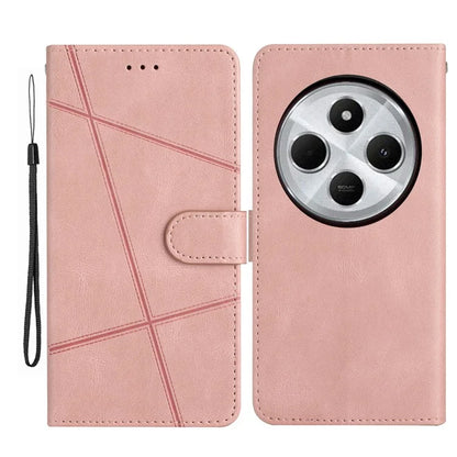 For Xiaomi Redmi 14C 4G Wallet Case Line Imprinted Skin-Touch Anti-Drop Leather Flip Phone Cover
