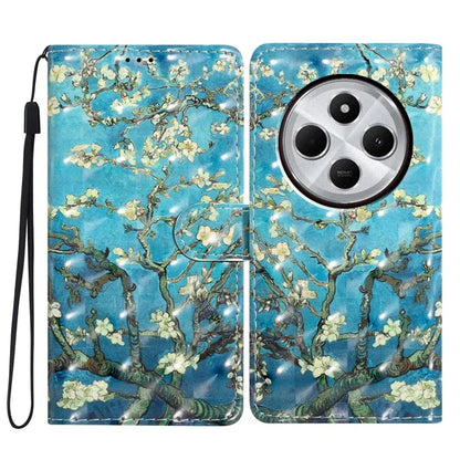 For Xiaomi Redmi 14C 4G Case PU Leather 3D Pattern Printing Wallet Phone Cover